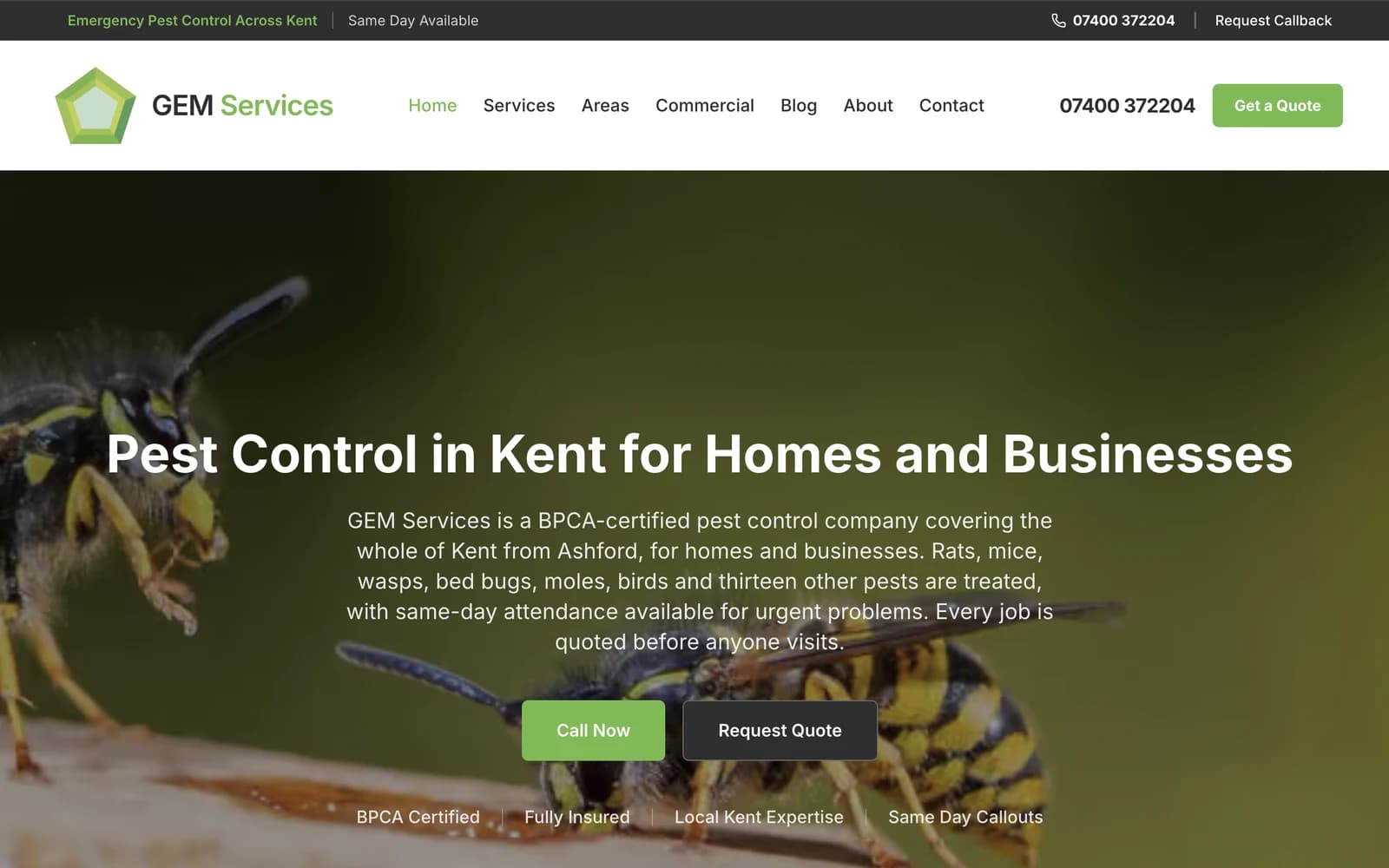 GEM Services homepage.